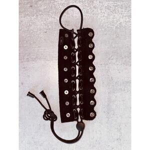 The Original Hair Glove Black Leather 8" Goth Lace-Up Hair Accessory Unused